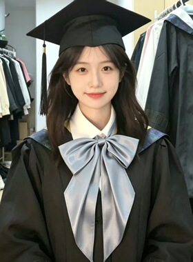理工科学士服灰色领结 毕业季活动用免打领花