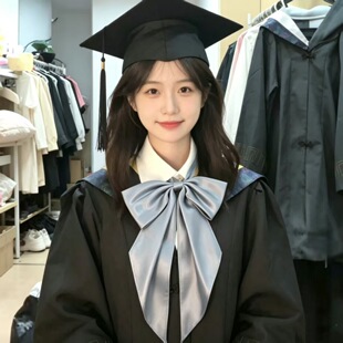 理工科学士服灰色领结 毕业季活动用免打领花