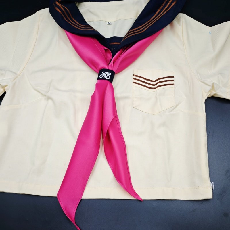 三角巾玫红水手服领巾超大领结女蝴蝶结jk制服衬衫酒红学院风