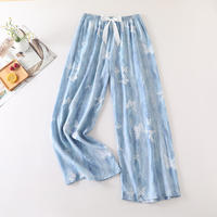 Pajama pants, women's summer checkered style long pants, cotton silk thin cotton silk fashionable home air conditioning pants, slimming, can be worn over wide-leg pants thumbnail 7