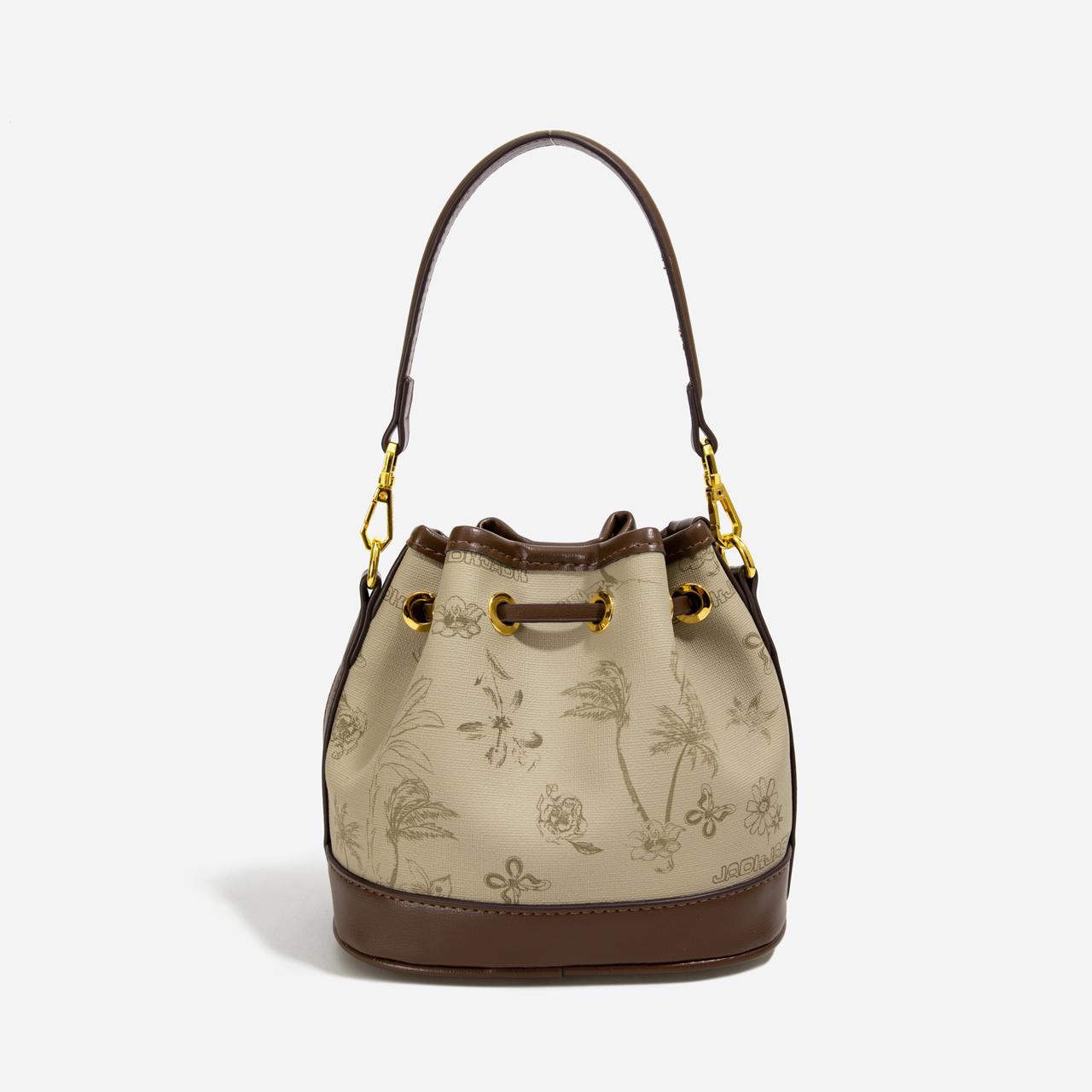 CITEX LV官方旗舰店复古印花抽绳迷你水桶包包2024新款时尚百搭单