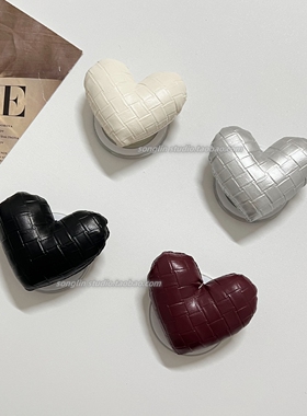 ins风银色爱心皮革简约手机壳x桌面支撑可伸缩吸附magsaf磁吸支架