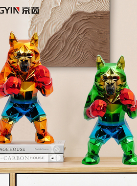 酷感雕塑艺术拳击装饰潮玩摆件