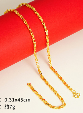 沙金项链女心形项链仿越南沙金女