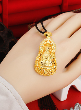 豪镶观音沙金项链古法男女