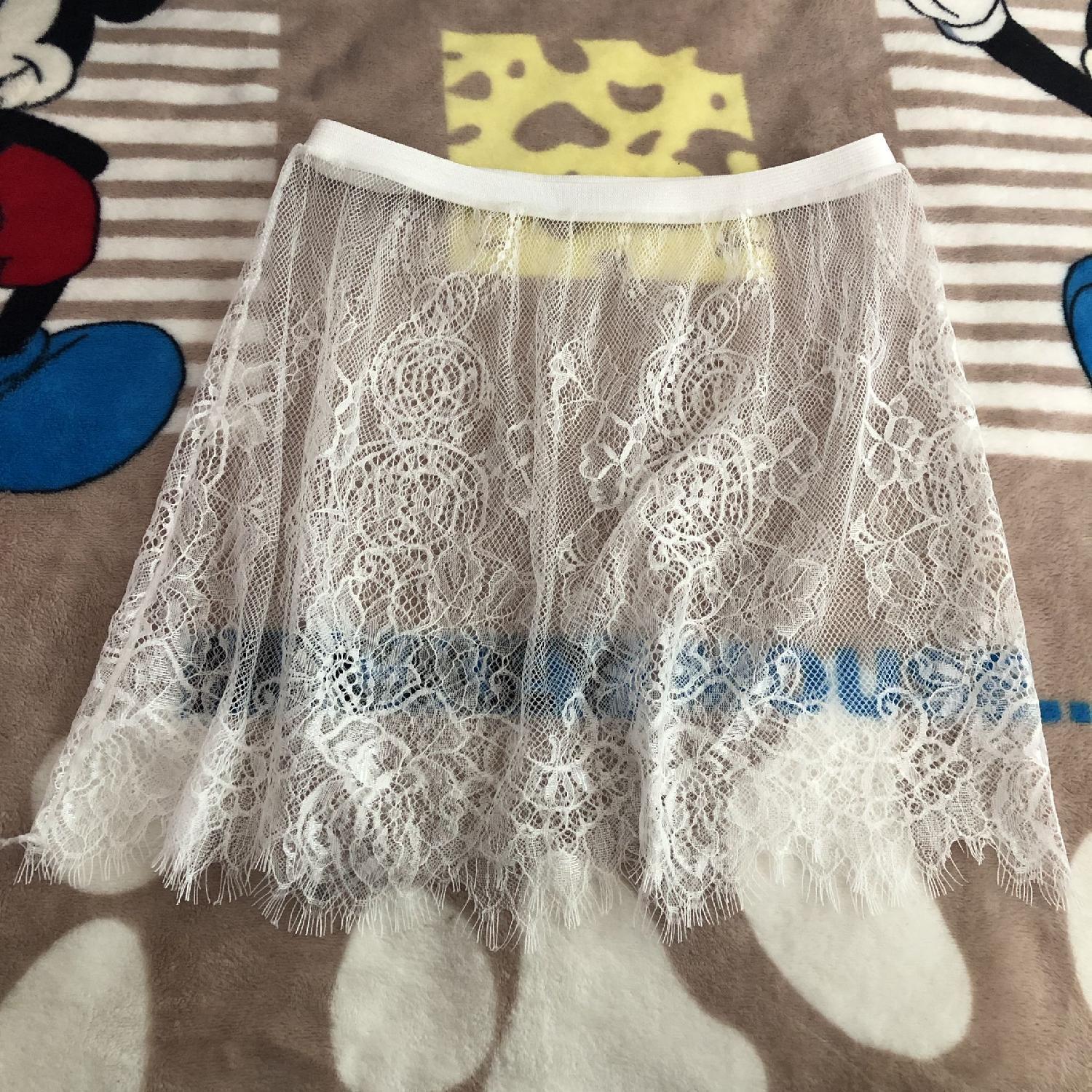 蕾丝裙子半身裙可穿高腰中长款新款百搭透视纱裙长裙打底网纱衬裙