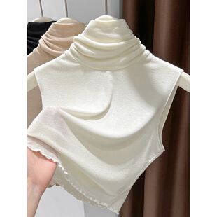 堆堆领高领打底衫女秋冬半截式软糯毛衣内搭假领子面膜莫代尔上衣