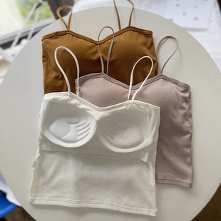 内搭带胸垫裹胸防走光 吊带背心文胸一体式 2022美背内衣女夏季 薄款