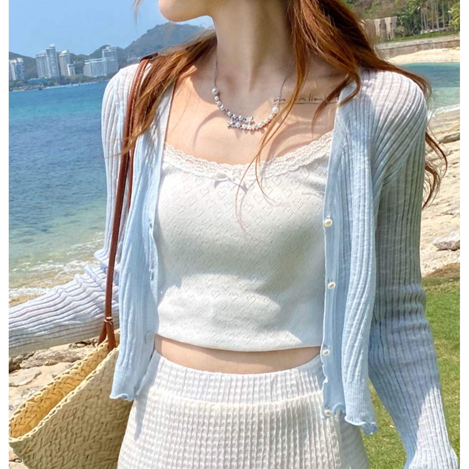冰丝防晒开衫薄纱夏天针织衫女2026新款外套薄款配吊带裙的小外搭