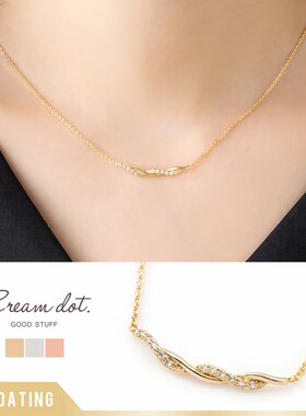 日本甜蜜约会镀金宝石双马尾项链