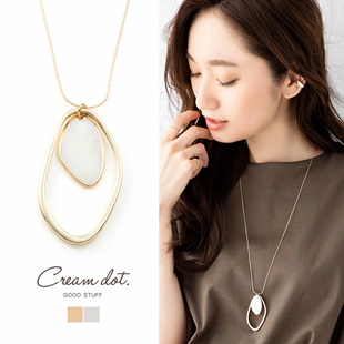 日系轻奢小众设计感椭圆形可爱项链女ins成熟风毛衣链甜蜜约会