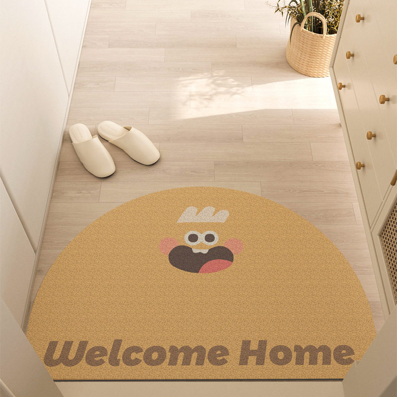 卡通风半圆入户门耐磨除尘地垫玄关进门口刮泥蹭土可裁剪丝圈地垫,居家布艺,入户地垫,淘宝优惠券,粉丝福利购,淘宝优惠卷