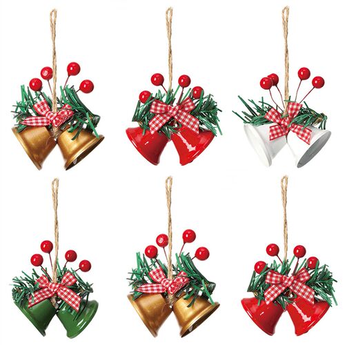 ChristmasMetal Double Horn Bell DIY Craft Tree Pendant Decor