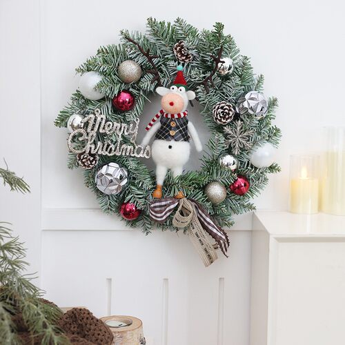Christmas Pine Cone PVC Garland Wreath Party Door Decoration