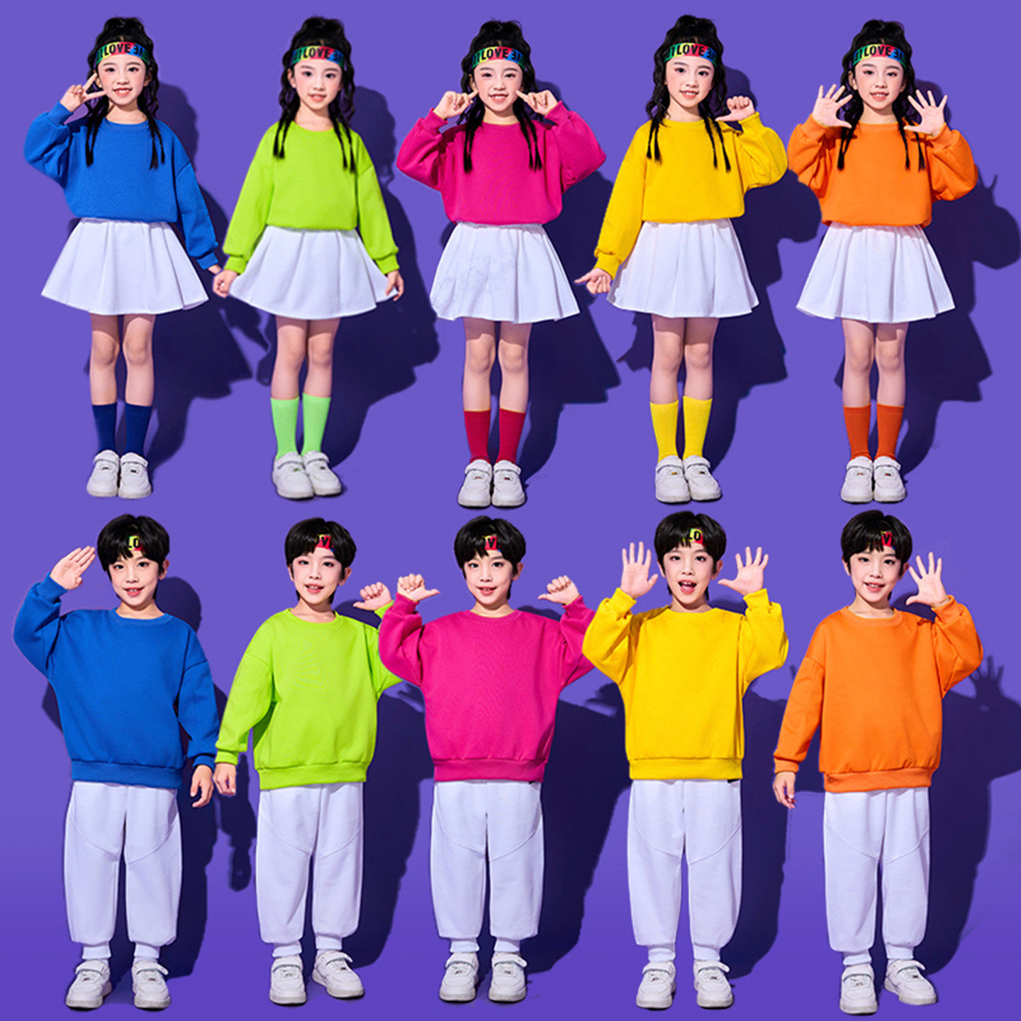 儿童啦啦队演出服幼儿园舞蹈班服元旦合唱表演服小学生运动会服装