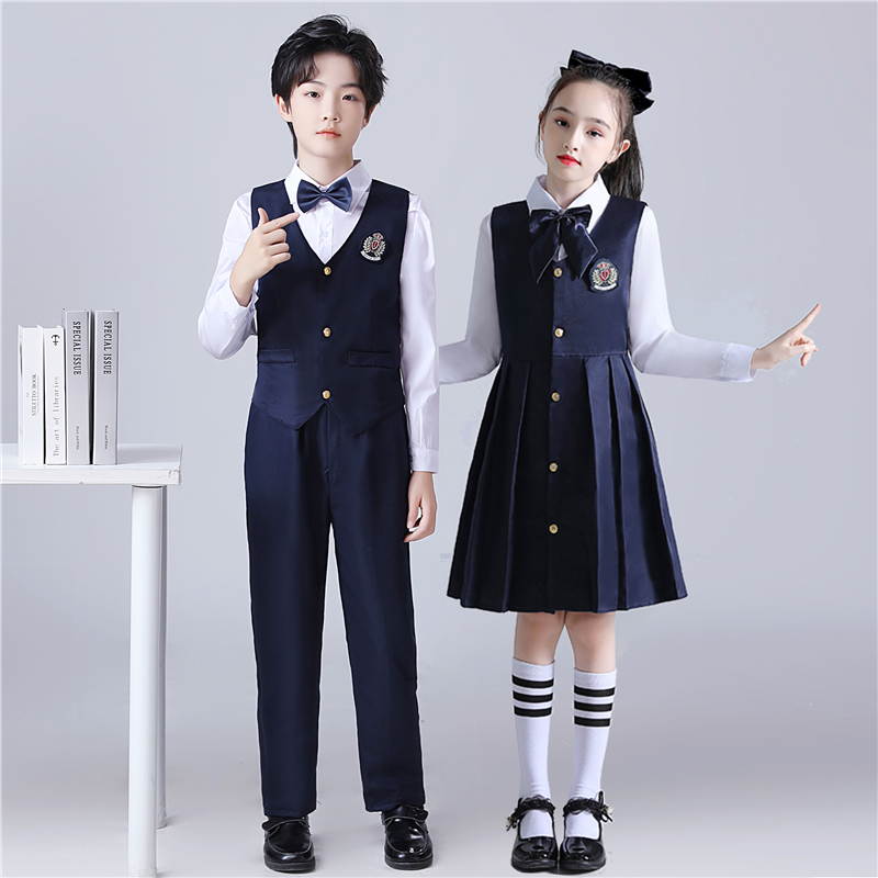 儿童合唱服演出服中小学生舞台集体朗诵表演服装男女童主持人礼服