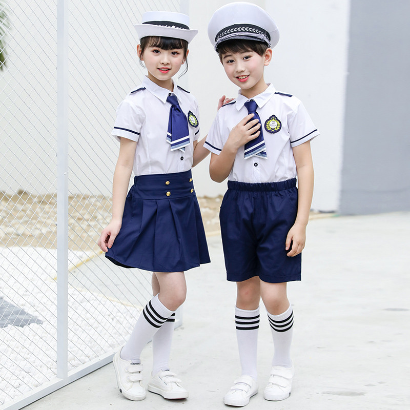幼儿园服小海军风格校服儿童空军水手升旗手表演合唱服小学生班服