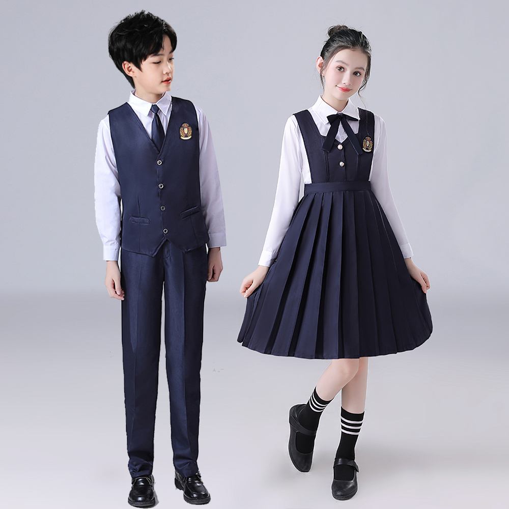 儿童合唱演出服中小学生演讲诗词朗诵比赛表演服装学院风男女礼服