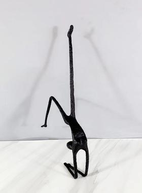 创意抽象黑色跳舞女人物雕塑铸铁摆件摆设别墅客厅家居装饰品