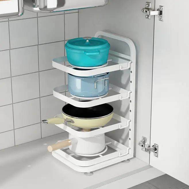 橱柜锅具收纳架厨房桌上置物架锅盖配菜可调节锅架多层盘子备菜架,厨房/烹饪用具,抹布架/厨房清洁收纳架,淘宝优惠券,粉丝福利购,淘宝优惠卷