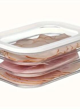 三层食物冷藏保鲜盒食品级冷冻塑料保鲜盒透明厨房冰箱专用