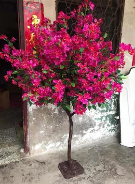 仿真三角梅树装饰室内客厅玄关庭院民宿布景道具摆件假三角梅树