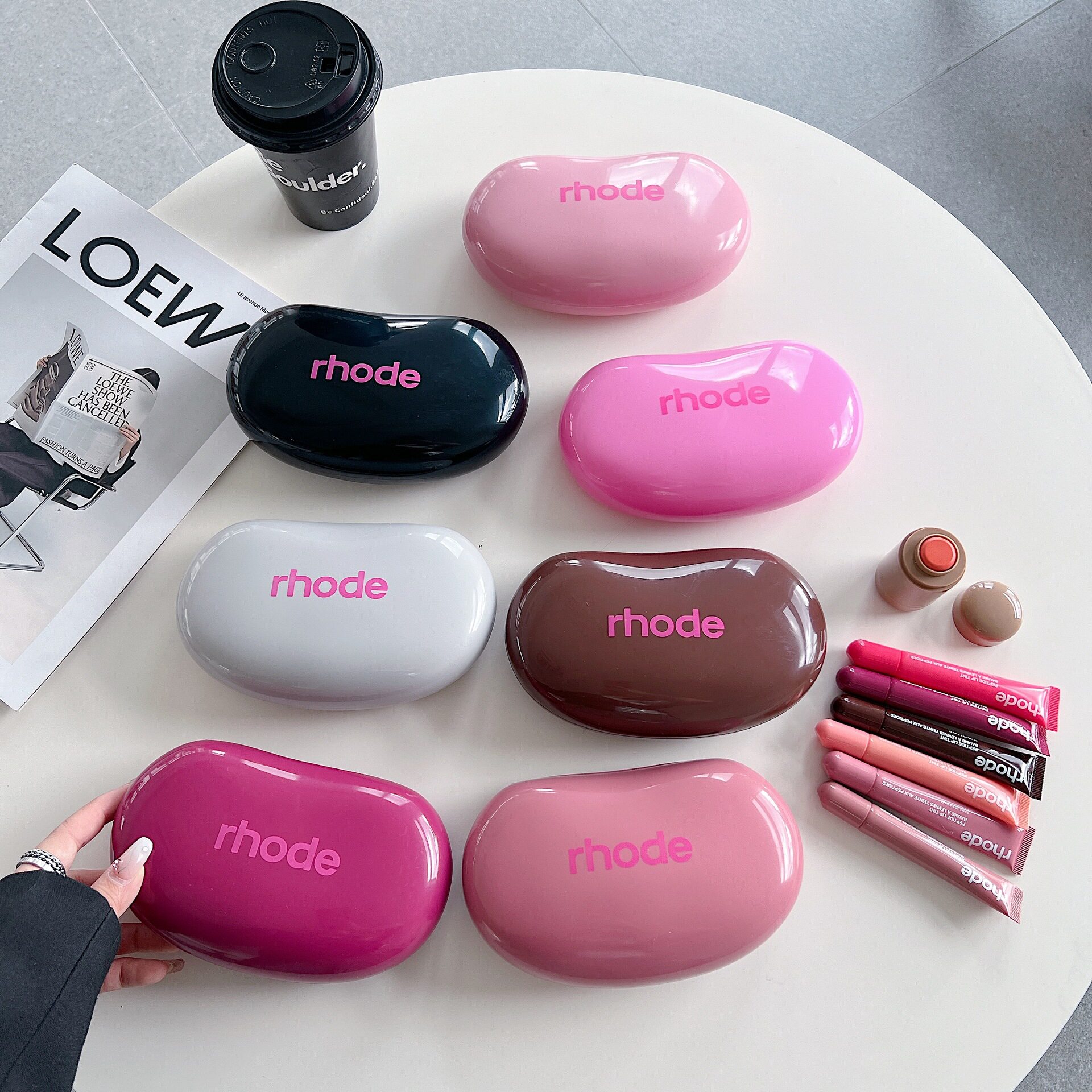 rhode海莉同款限定礼盒包包化妆品包收纳包新款7色硅胶收纳包