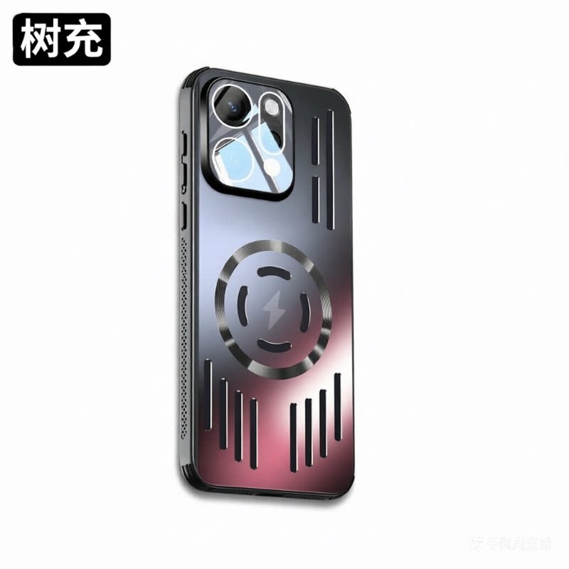 树充适用OPPOReno14pro手机壳磁吸充电散热镂空铝合金reno13pro保护套奢华reno14外壳可搭配结冰散热器reno15