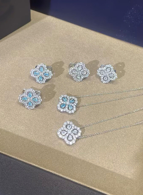 四叶草项链女轻奢纯银锁骨链