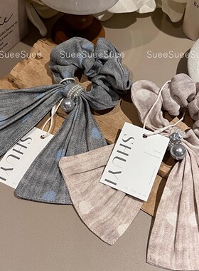 韩国东大门新款高级感波点珍珠大肠发圈女小众设计感头绳头花发饰