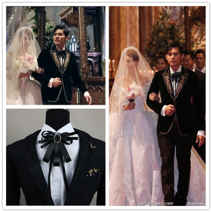 周杰伦婚礼同款高档领花年会男士主持人韩版晚会结婚新郎司仪领结