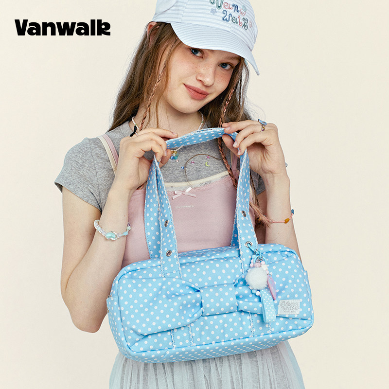 VANWALK Starry新款波点包包女生通勤手提单肩包日常百搭枕头包