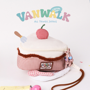 VANWALK happy band品牌樱桃蛋糕化妆包女生便携化妆品相机收纳包