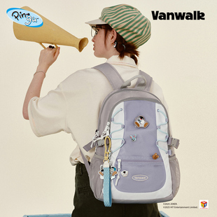 VANWALK Pingu企鹅新款学生大容量双肩包女初中高中生ins小众书包