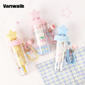 VANWALK手账系列 新款高颜值tritan吸管杯女夏日便携茶水分离水杯