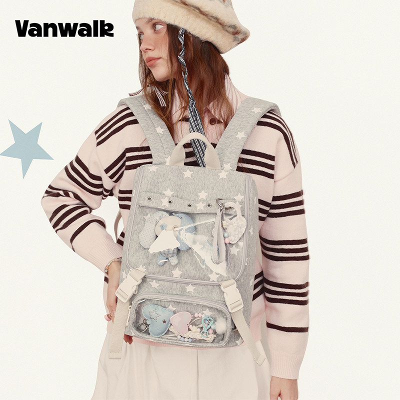 VANWALK lucky pony波点小食量日常款外出痛包休闲双肩包少女书包