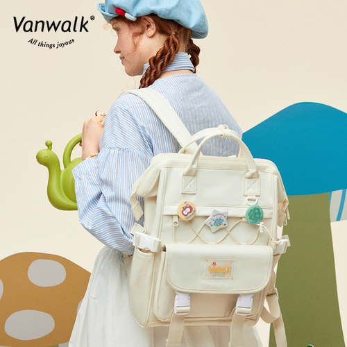VANWALK野餐系列 原创大容量初中生书包女生高中学生小电脑双肩包