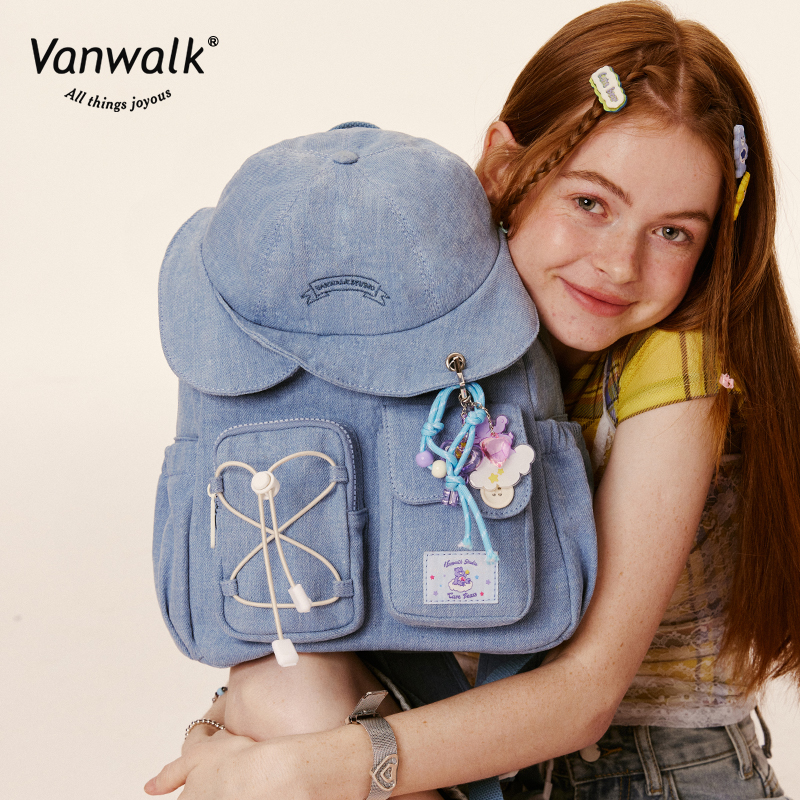 VANWALK×CareBears联名 可爱休闲户外小书包女出游登山双肩背包