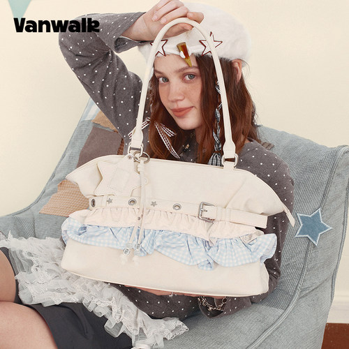VANWALK/出走大容量裙边托特包包