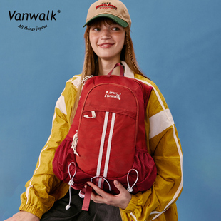 VANWALK运动系列 大容量学生书包女户外轻便登山旅行双肩背包高中