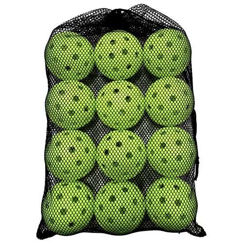 注塑匹克球74mm40孔26克Pickleball洞洞球黑色网袋套装12个训练球