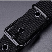 加长帆布编织裤 百搭韩版 男全孔腰带军训针扣皮带中老年男士 带尼龙