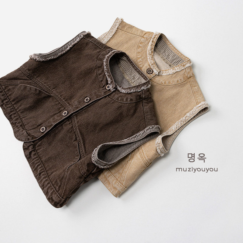 复古风儿童马甲2026春季新款男女宝宝韩版日系潮背心,童装/婴儿装/亲子装,马甲,淘宝优惠券,粉丝福利购,淘宝优惠卷