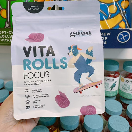 新西兰直邮 The Good Vitamin Co 儿童focus软糖卷 一袋8条