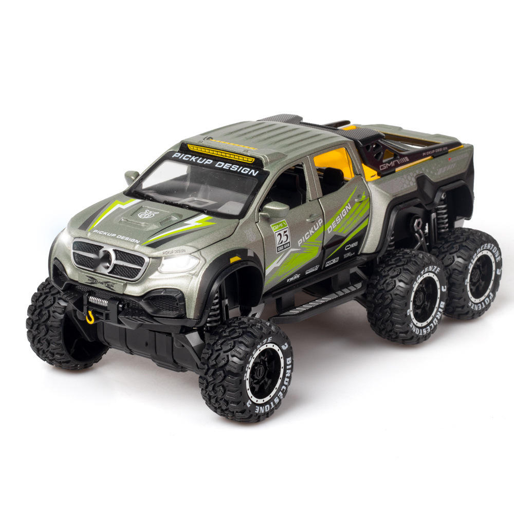 1盒装）仿真1比28大奔X-Class Exy 6X6大轮版合金越野车模型摆件
