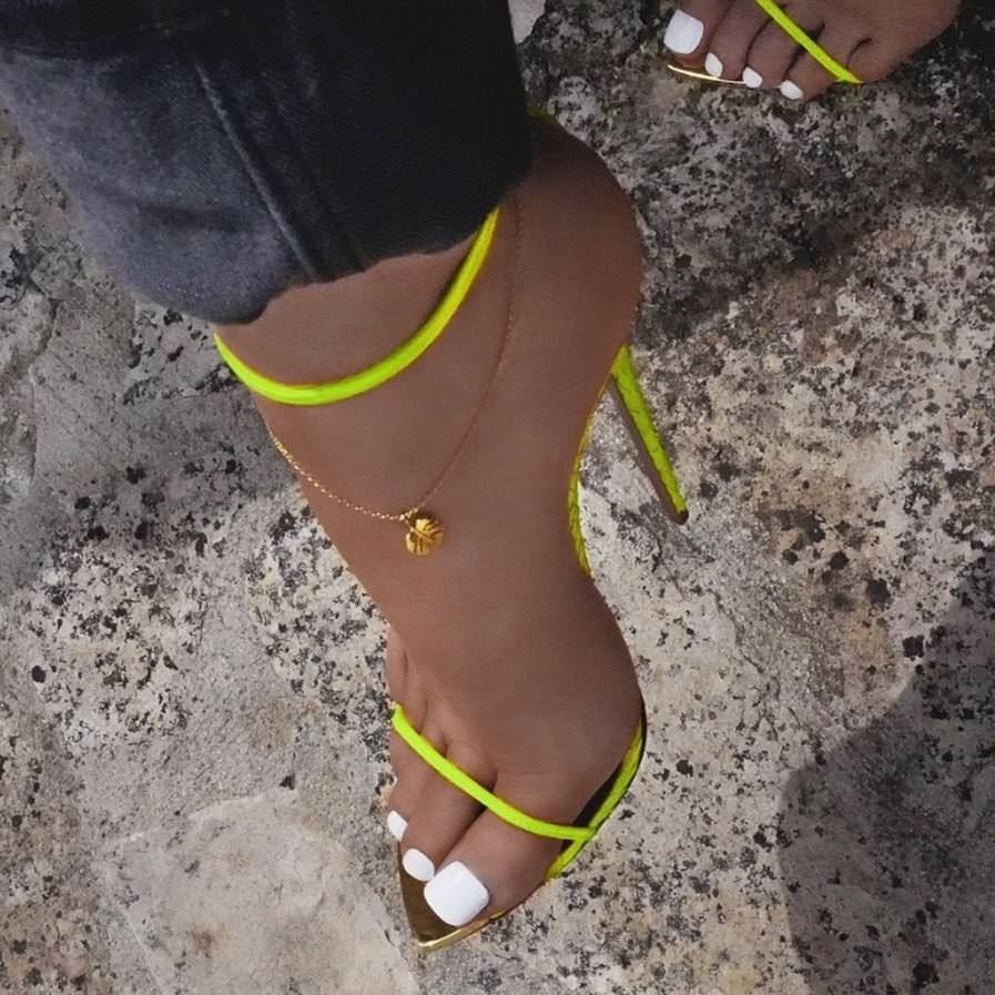 外贸春夏欧美时装凉鞋罗马绑带细跟女鞋Gladiator Sandals仿皮