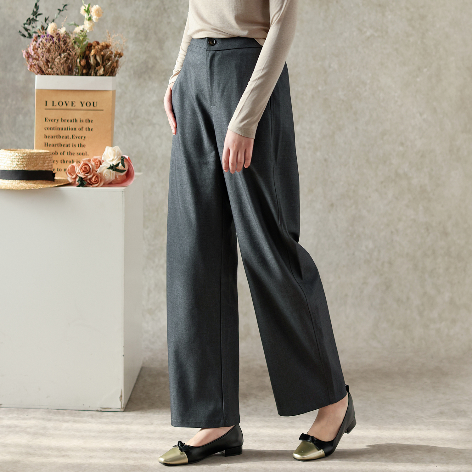 新款高腰显瘦百搭休闲裤