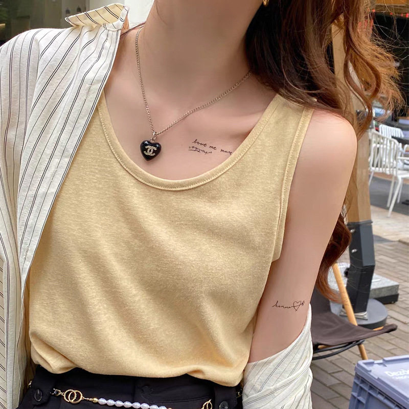 慵懒风雪花棉吊带背心女内搭打底夏季外穿遮肉遮副乳袖宽松上衣