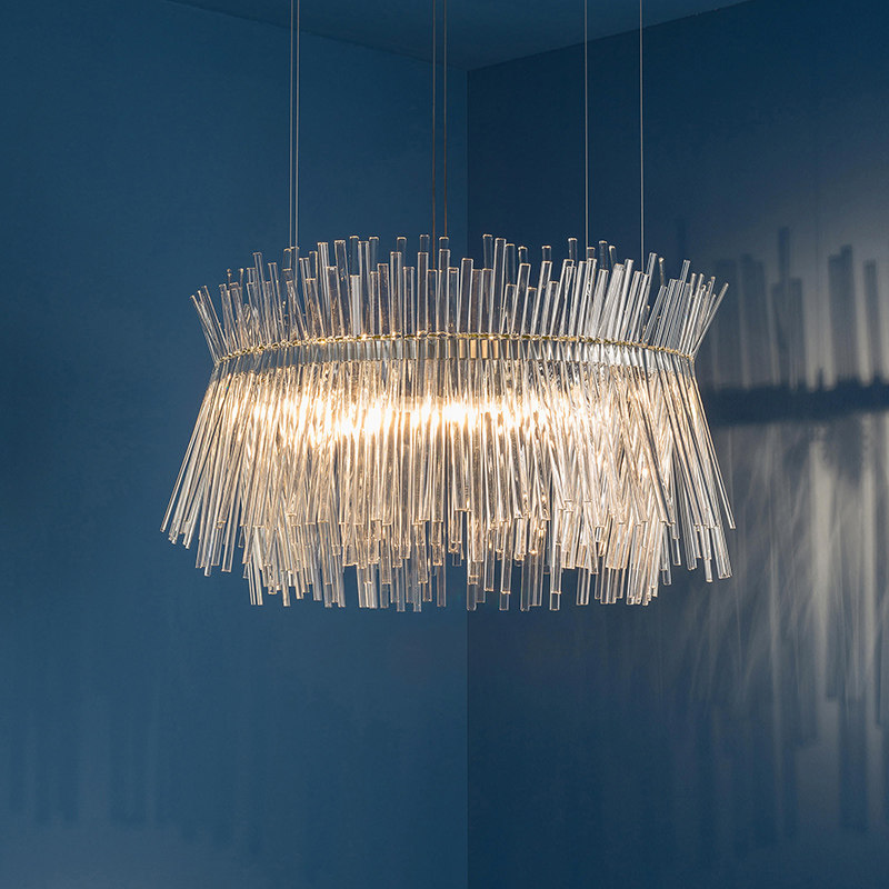 北欧后现代轻奢水晶吊灯圆形新款客厅餐厅卧室创意艺术样板间灯具