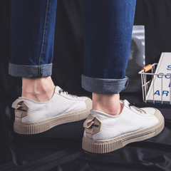 Summer Korean men's work shoes summer breathable casual board shoes student sports shoes all black canvas shoes